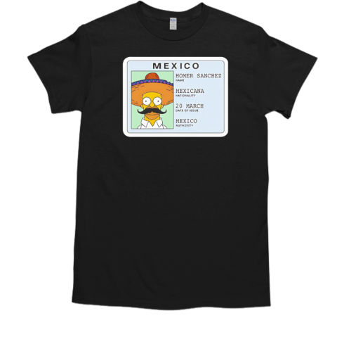 Simpsons Homer Sanchez Mexicana Id card  Classic Men's T-shirt