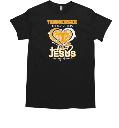 Tennessee in my veins Jesus in my heart logo  Classic Men's T-shirt