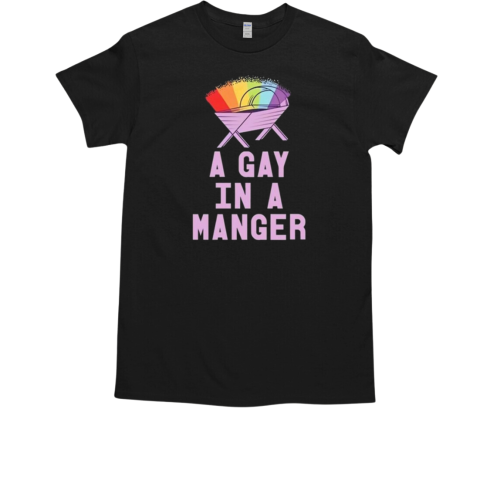 A Gay In A Manger Purple  Classic Men's T-shirt