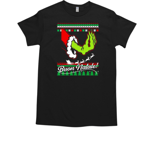 Grinch hand Gesture Buon Natale Christmas  Classic Men's T-shirt