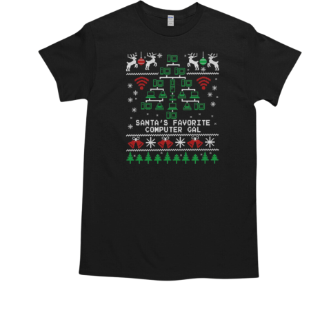 Santa's Favorite Computer Gal Ugly Christmas  Classic Men's T-shirt