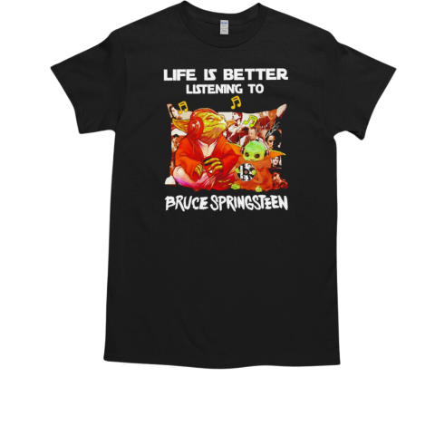 Baby Yoda life is better listening to Bruce Springsteen  Classic Men's T-shirt