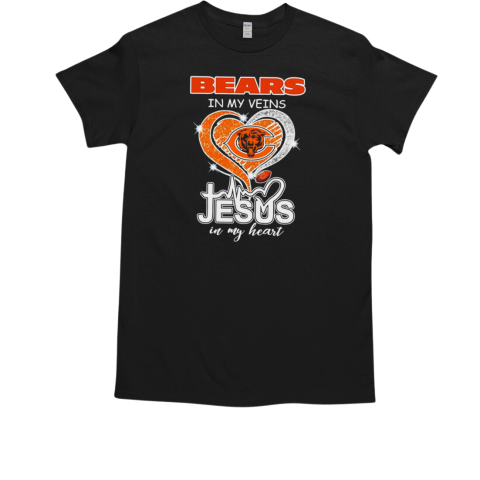 Chicago Bears in my veins Jesus in my heart  Classic Men's T-shirt