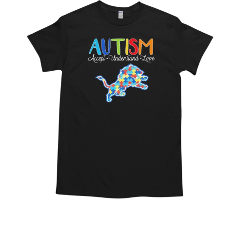 Detroit Lions Autism Accept Understand Love Football 2024  Classic Men's T-shirt