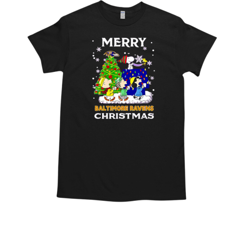 Snoopy and friends let's go Merry Baltimore Ravens Christmas  Classic Men's T-shirt