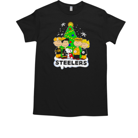 Snoopy x friends Fan of Pittsburgh Steelers Merry Christmas  Classic Men's T-shirt