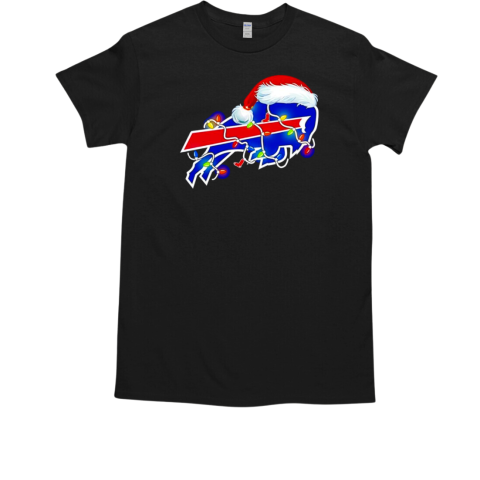 Buffalo Bills Santa hat Christmas lights  Classic Men's T-shirt