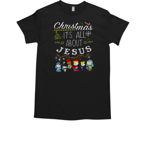 Christmas It's All About Jesus Nativity Peanuts Characters  Classic Men's T-shirt