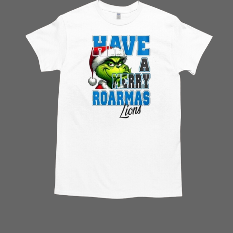 Detroit Lions Have A Merry Roarmas Lions Grinch Christmas  Classic Men's T-shirt