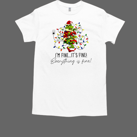 Grinch I'm fine it's fine everything is fine Christmas light  Classic Men's T-shirt