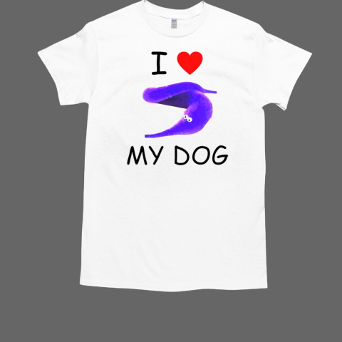 I love my dog silly worm  Classic Men's T-shirt