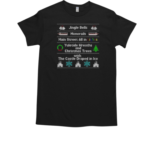 Jingle Bells Monorails Main Street All In Light Ugly Christmas 2024  Classic Men's T-shirt