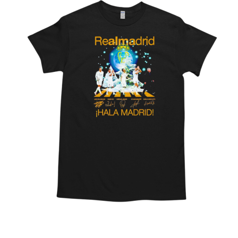 Real Madrid CF all team abbey road Merry Christmas signature  Classic Men's T-shirt