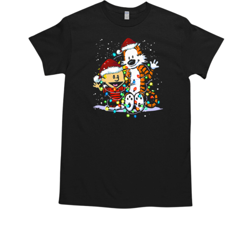 Calvin and Hobbes With Lights Christmas Ornament  Classic Men's T-shirt