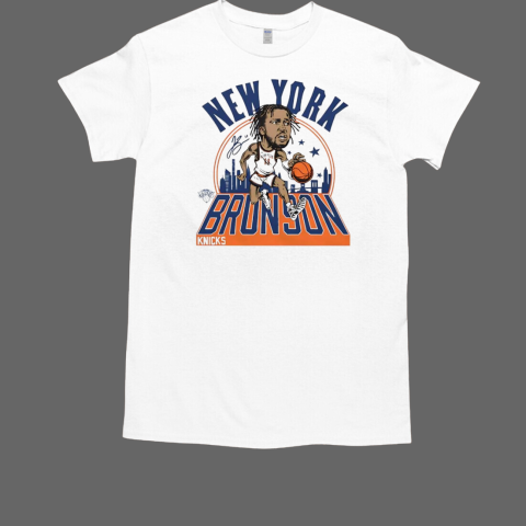 Jalen Brunson New York Knicks caricature signature  Classic Men's T-shirt