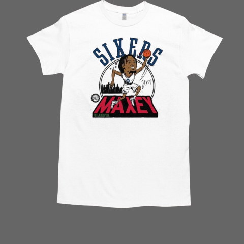 Tyrese Maxey 76ers Basketball 2024 25 City Edition Caricature  Classic Men's T-shirt