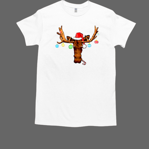 Reindeer Santa hat moose Christmas ball 2024 T-Shirt