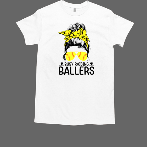 Busy Raising Ballers Softball T-Shirt