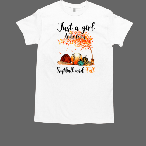 Just A Girl Who Loves Softball and Fall T-Shirt