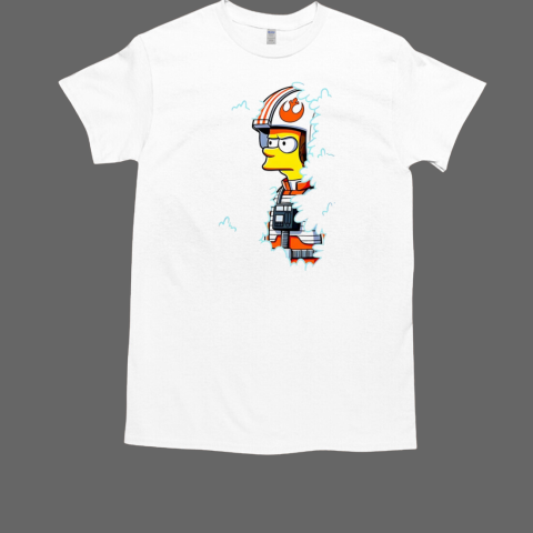 Bart Simpson Luke Skywalker Pilot Luke in a Hedge T-Shirt