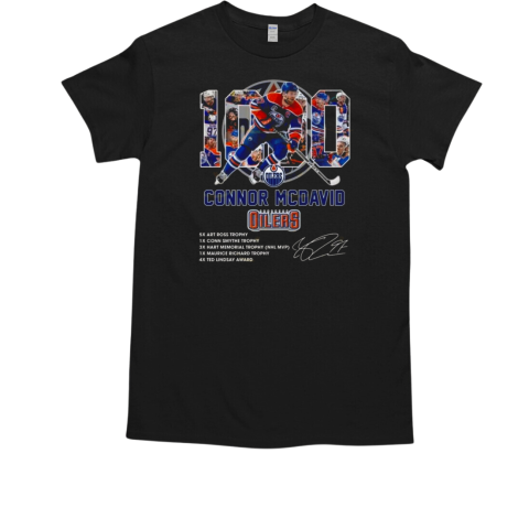 Connor Mcdavid Edmonton Oilers Signatures 2024 T-Shirt