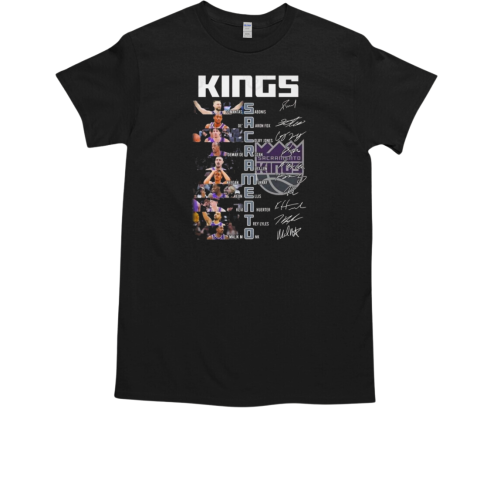 Sacramento Kings Basketball Team Signatures 2024 T-Shirt