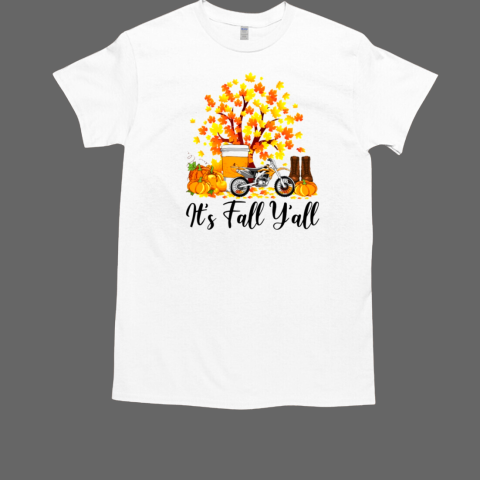 It's Fall Y'all Thanksgiving Dirt Bike Autumn T-Shirt