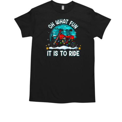 Oh What Fun It Is To Ride Motocross Dirtbike Christmas T-Shirt