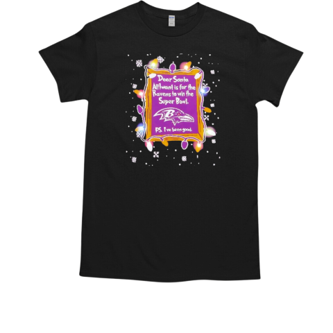 Dear Santa Baltimore Ravens Christmas Lights T-Shirt