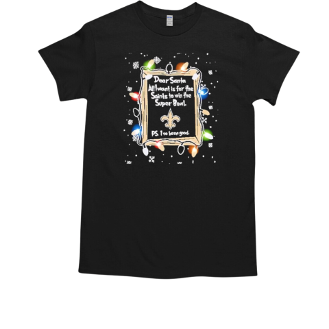 Dear Santa New Orleans Saints Christmas Lights T-Shirt