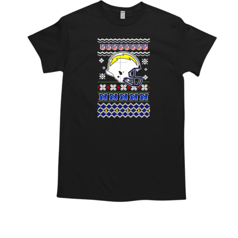 Los Angeles Chargers NFL football Christmas helmet T-Shirt