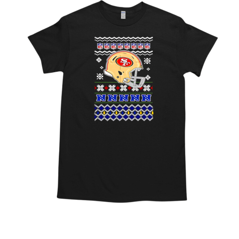 San Francisco 49ers NFL football Christmas helmet T-Shirt