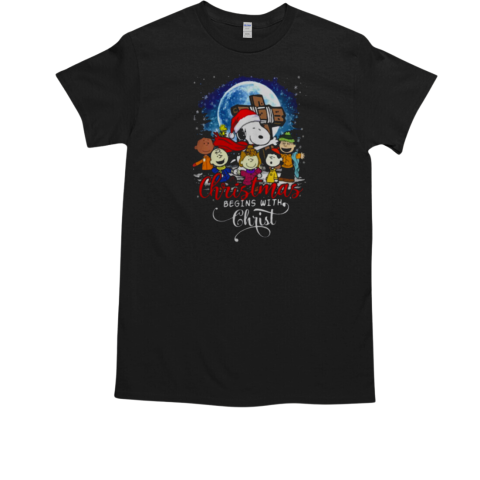 Snoopy Christmas Begins With Christ T-Shirt