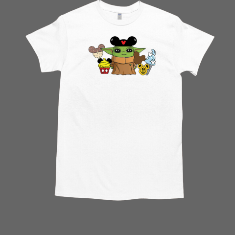 Star Wars Baby Yoda Holding Icecream Mickey Mouse Best Disney Birthday Ever T-Shirt