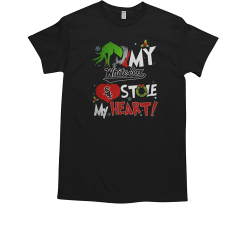 Grinch Hand My Chicago White Sox Stole My Heart Christmas 2024 T-Shirt