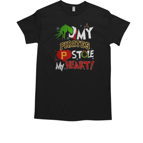 Grinch Hand My Pittsburgh Pirates Stole My Heart Christmas 2024 T-Shirt