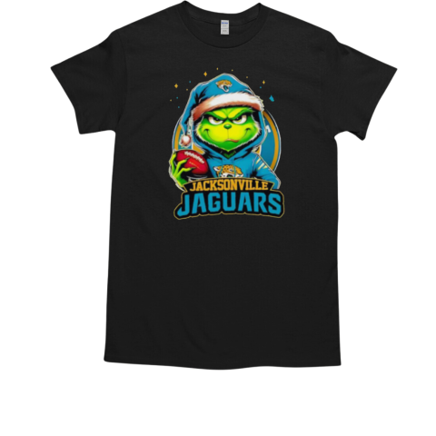 Jacksonville Jaguars Grinch wearing Santa hat Christmas 2024 T-Shirt