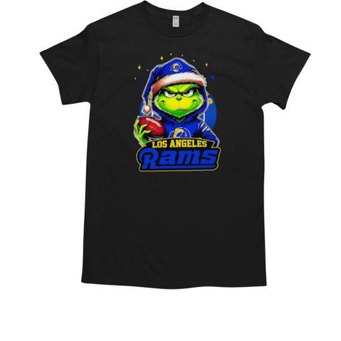 Los Angeles Rams Grinch wearing Santa hat Christmas 2024 T-Shirt