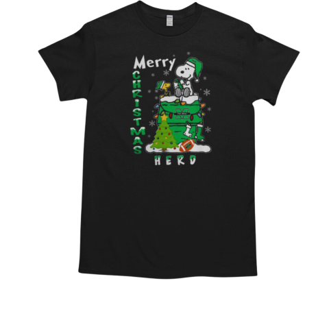 Marshall Thundering Herd Snoopy And Woodstock Merry Christmas T-Shirt