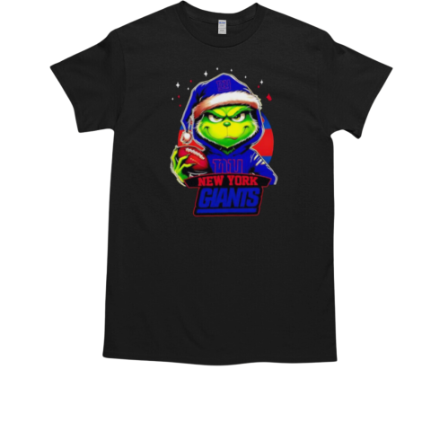 New York Giants Grinch wearing Santa hat Christmas 2024 T-Shirt