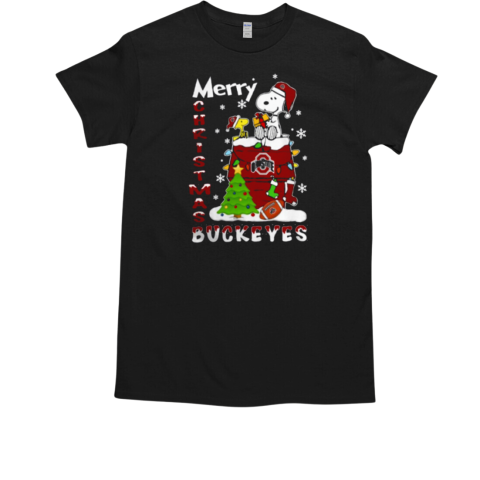 Ohio State Buckeyes Snoopy And Woodstock Merry Christmas T-Shirt