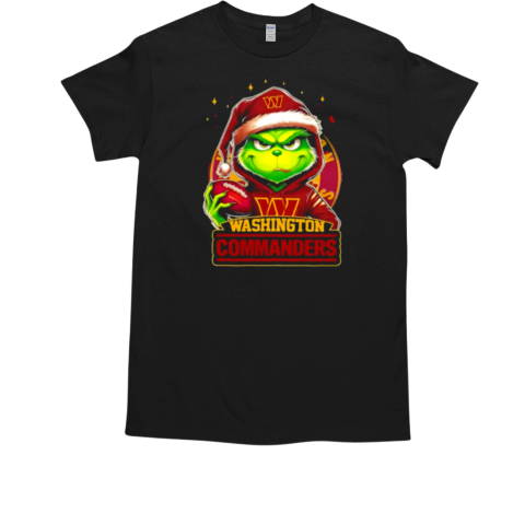 Washington Commanders Grinch wearing Santa hat Christmas 2024 T-Shirt