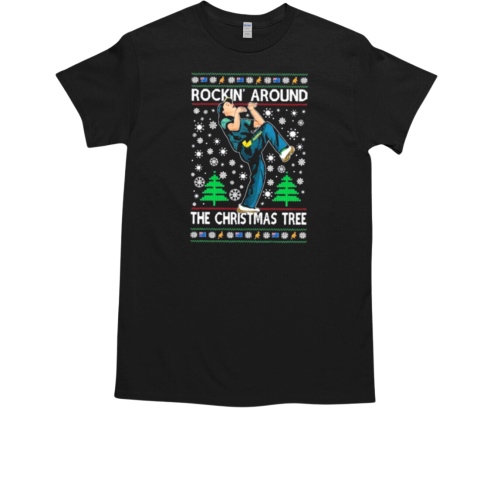 Reakdancer Raygun Rocking Around The Christmas Tree Ugly Christmas T-Shirt