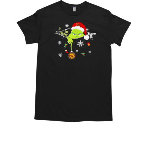 The Grinch Ew People holding Washington Commanders Christmas ornament T-Shirt