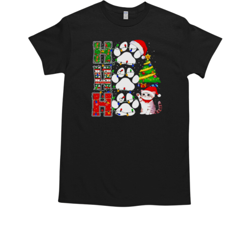 Ho ho ho cat paws Christmas T-Shirt