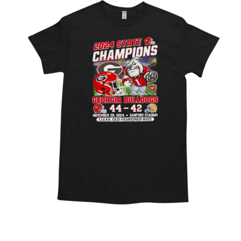 2024 State Champions Georgia Bulldogs 44 42 GT Georgia Tech Yellow Jackets T-Shirt