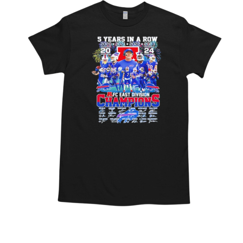 5 Year in a Row Buffalo Bills 2024 AFC East Division Champions T-Shirt