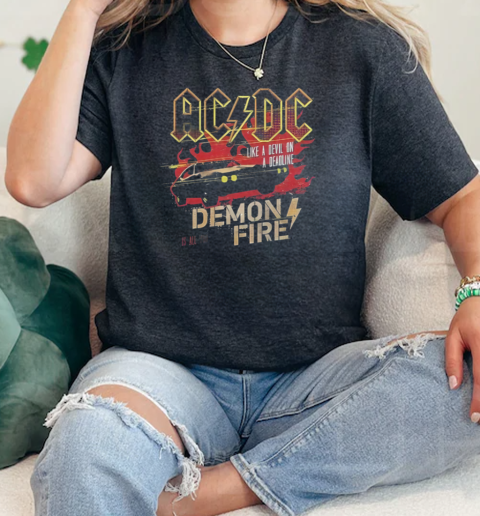 AC DC Like A Devil On A Deadline Demon Fire  Classic Womens T-shirt