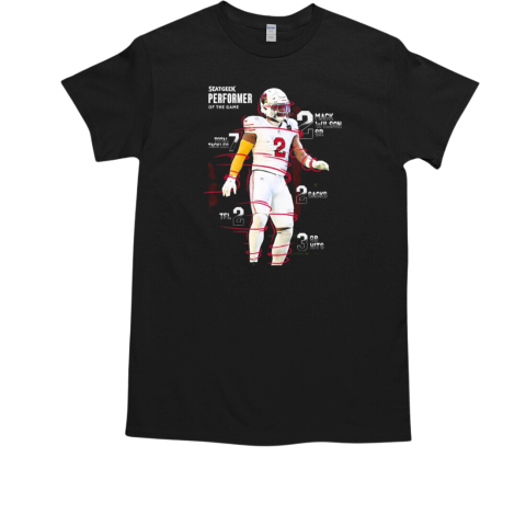 Mack Wilson Arizona Cardinals Seatgeek Performer Of The Game 7 Total Tackles 2 Sacks T-Shirt