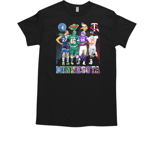 Minnesota Timberwolves x Minnesota Wild x Minnesota Vikings x Minnesota Twins Signature T-Shirt